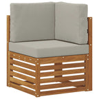 Conjunto de sofás de exterior 6 pcs Natural y Gris Claro