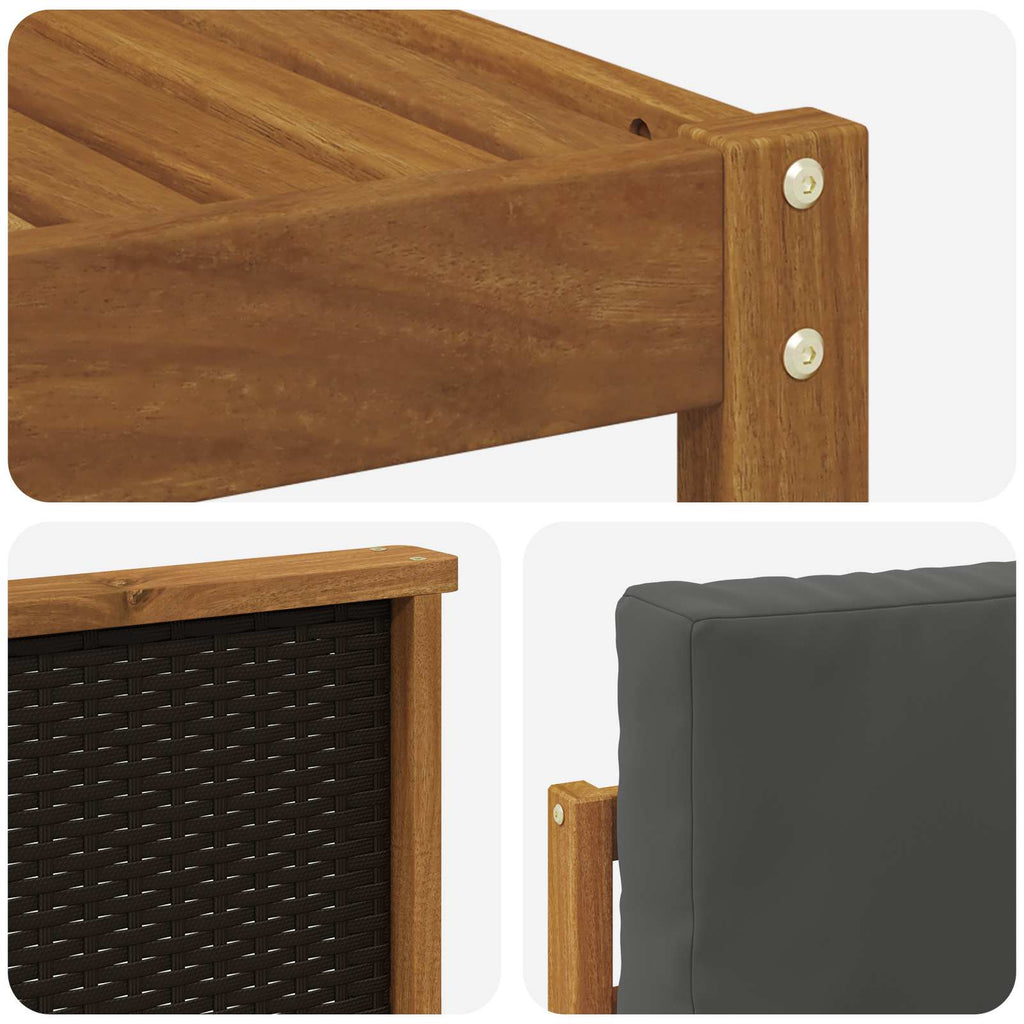 Conjunto de sofás de exterior 6 pcs Natural y Antracita