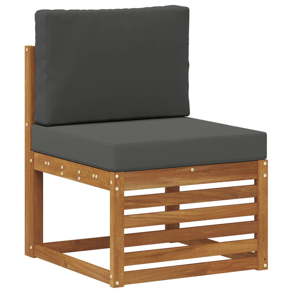 Conjunto de sofás de exterior 6 pcs Natural y Antracita