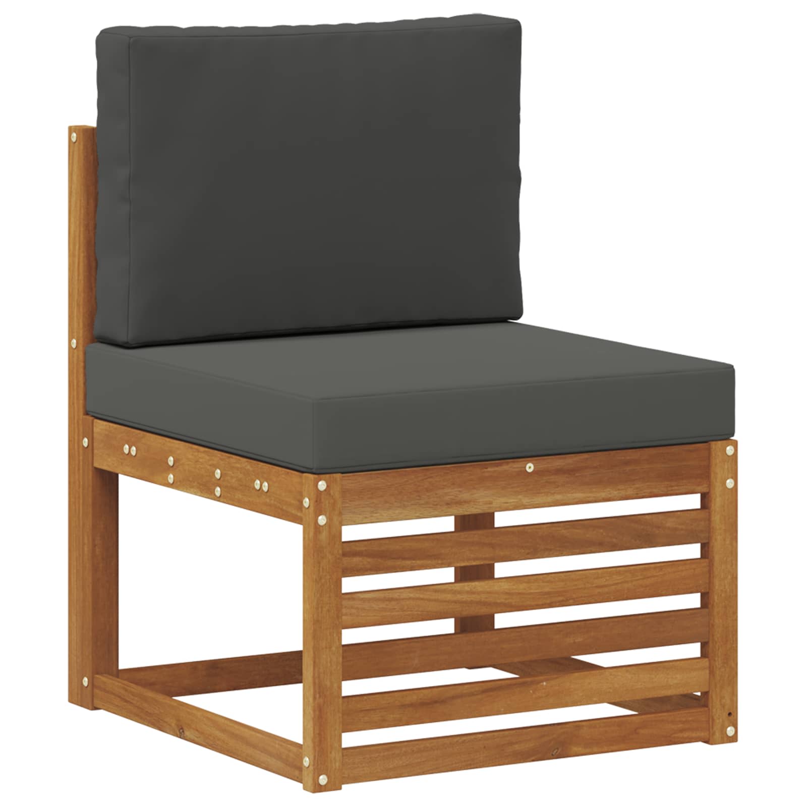 Conjunto de sofás de exterior 6 pcs Natural y Antracita