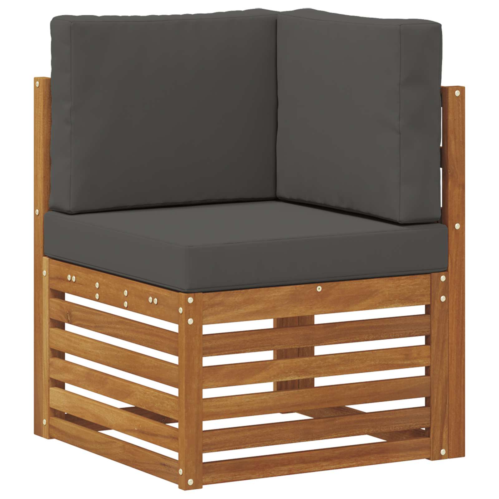 Conjunto de sofás de exterior 6 pcs Natural y Antracita