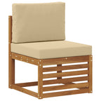 Conjunto de sofás de exterior con cojín 6 pcs Natural