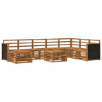 Conjunto de sofás de exterior 7 pcs Natural