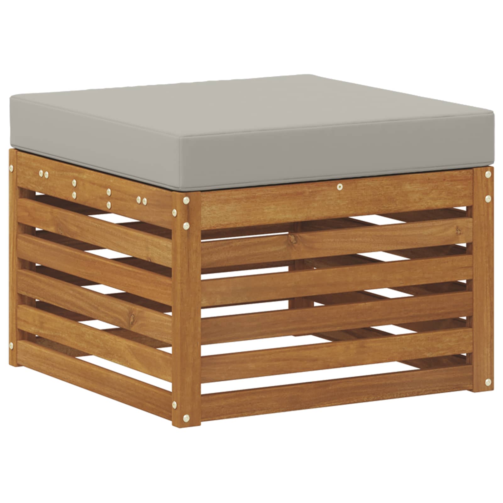 Conjunto de sofás de exterior 7 pcs Natural y Gris Claro