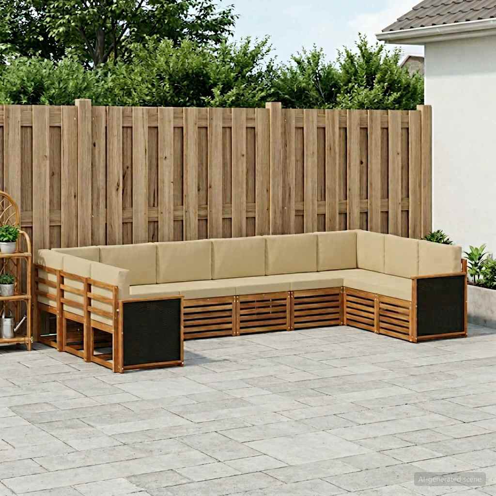 Conjunto de Sofá Seccional con cojín 7 pcs Natural