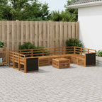 Conjunto de sofás de exterior 8 pcs Natural