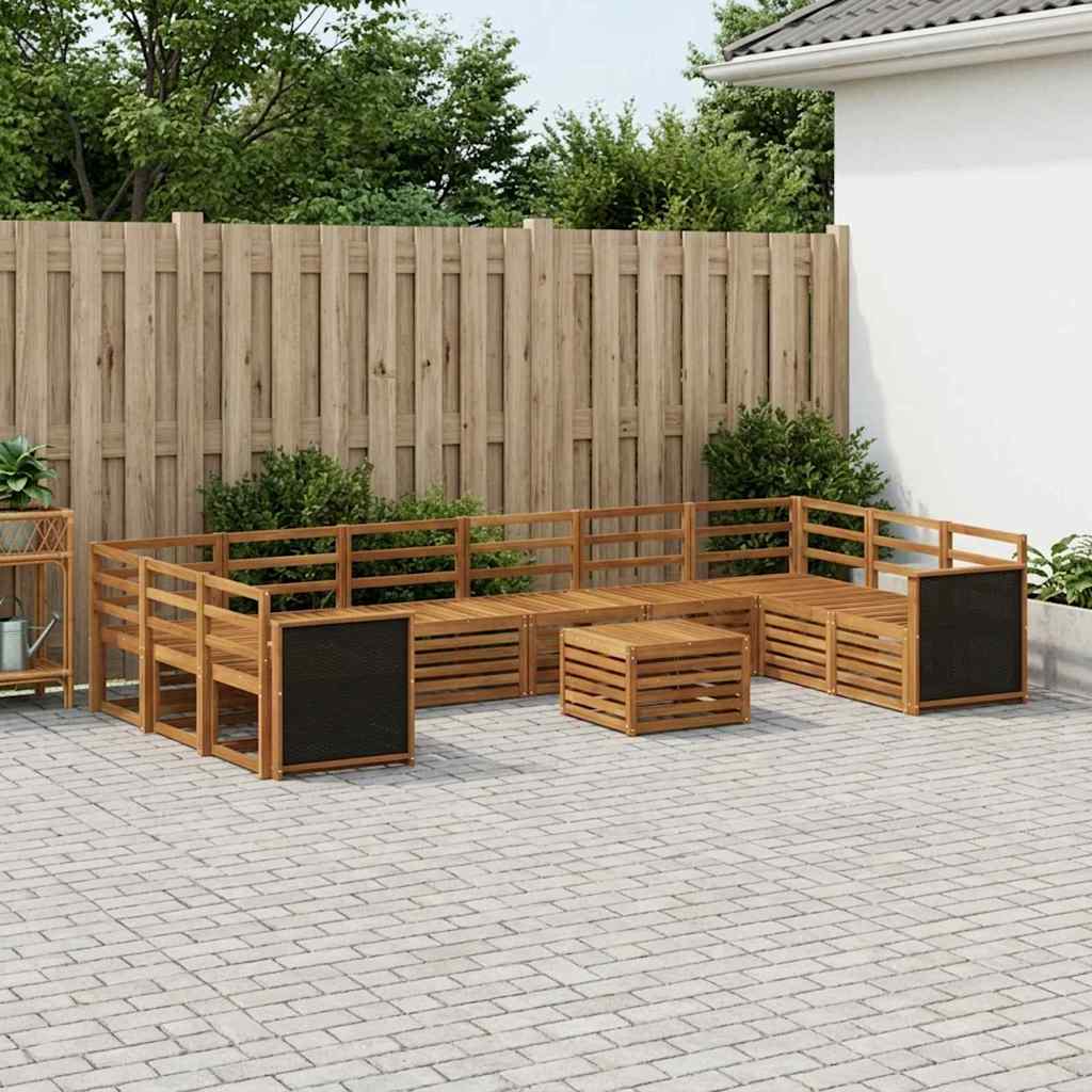 Conjunto de sofás de exterior 8 pcs Natural