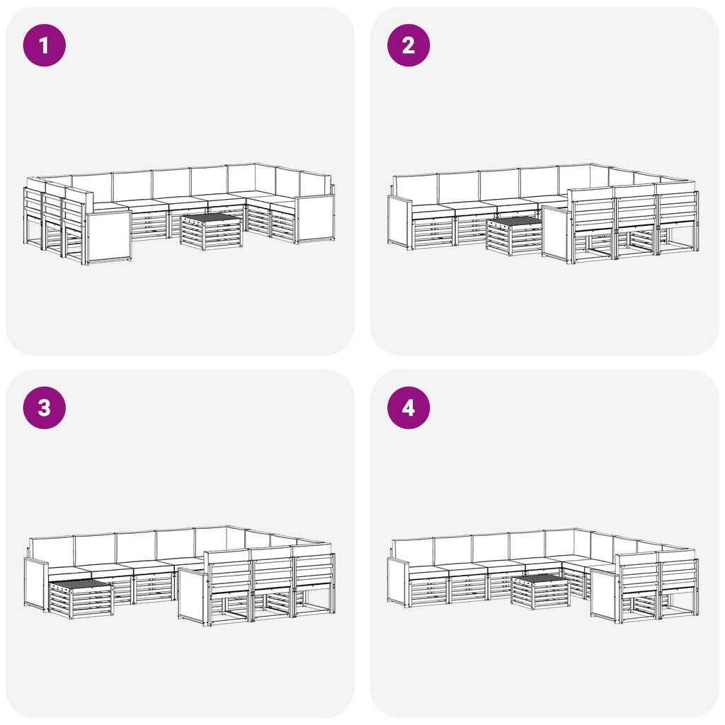 Conjunto de sofás de exterior 8 pcs