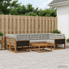 Conjunto de sofás de exterior 5 pcs Blanco y Antracita