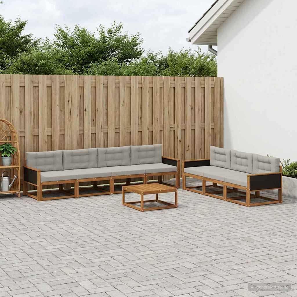 Conjunto de sofás de exterior 7 pcs Blanco y Antracita