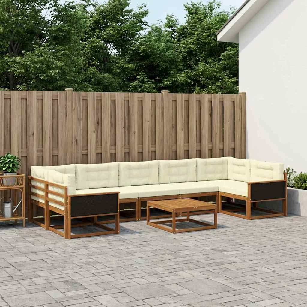 Conjunto de sofás de exterior 6 pcs Blanco y Antracita