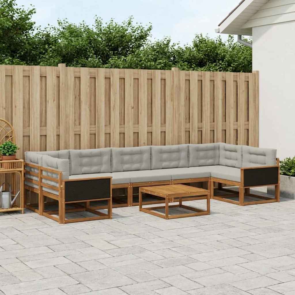 Conjunto de sofás de exterior 6 pcs Blanco y Antracita