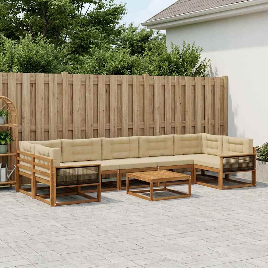 Conjunto de sofás de exterior 6 pcs Blanco y Antracita