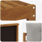Conjunto de sofás de exterior 8 pcs Natural y Gris Claro