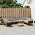 Conjunto de sofás de exterior 10 pcs Natural y Gris Claro