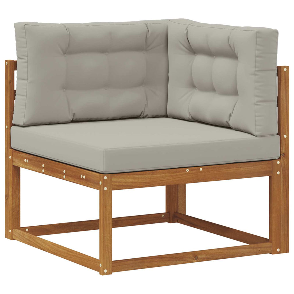 Conjunto de sofás de exterior 10 pcs Natural y Gris Claro