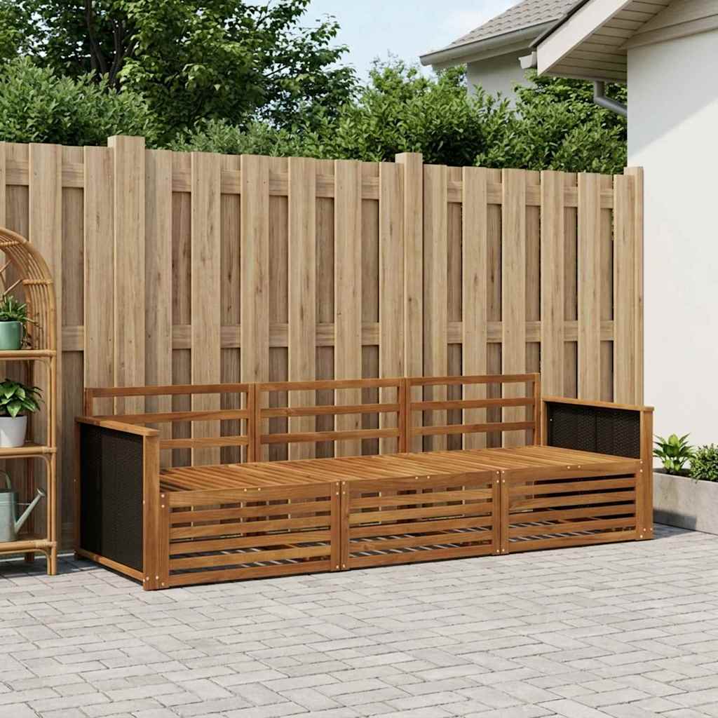 Conjunto de sofás de exterior 3 pcs Blanco