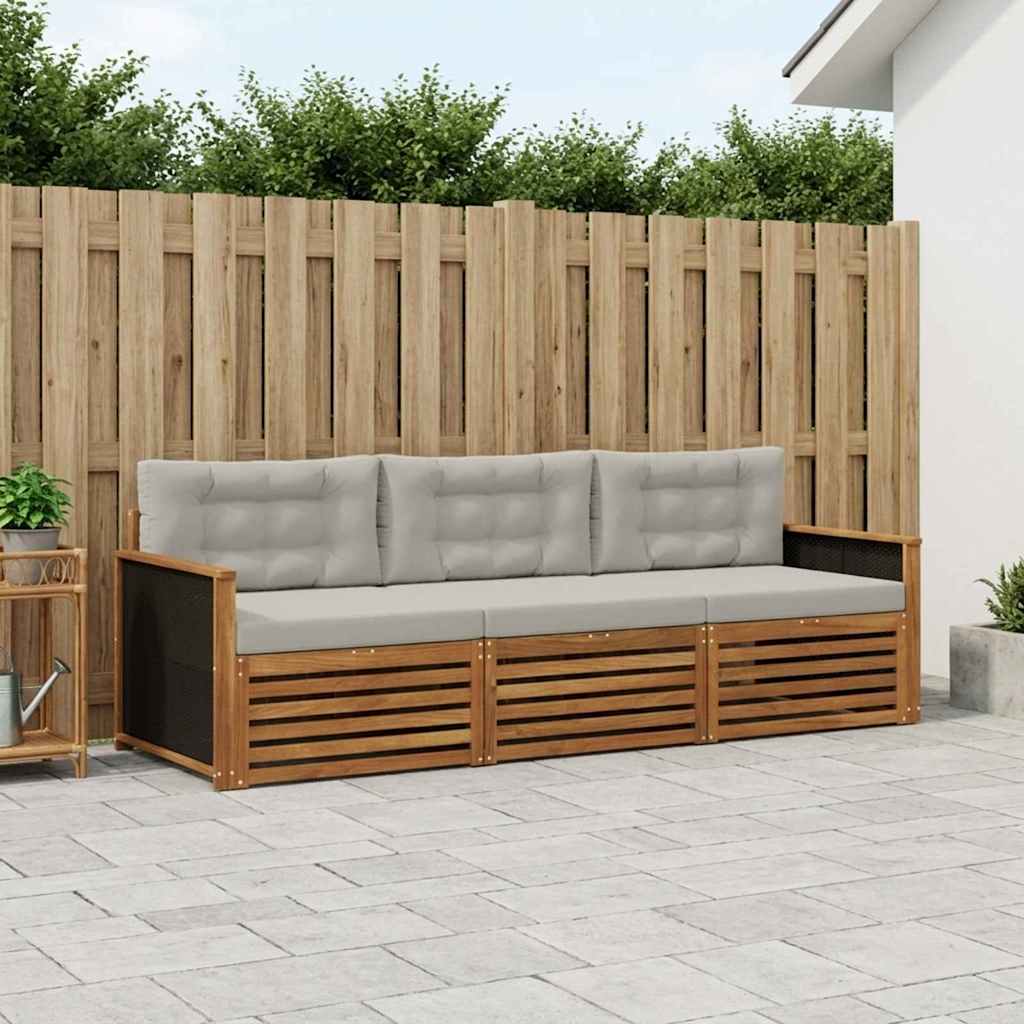 Conjunto de sofás de exterior 3 pcs Blanco