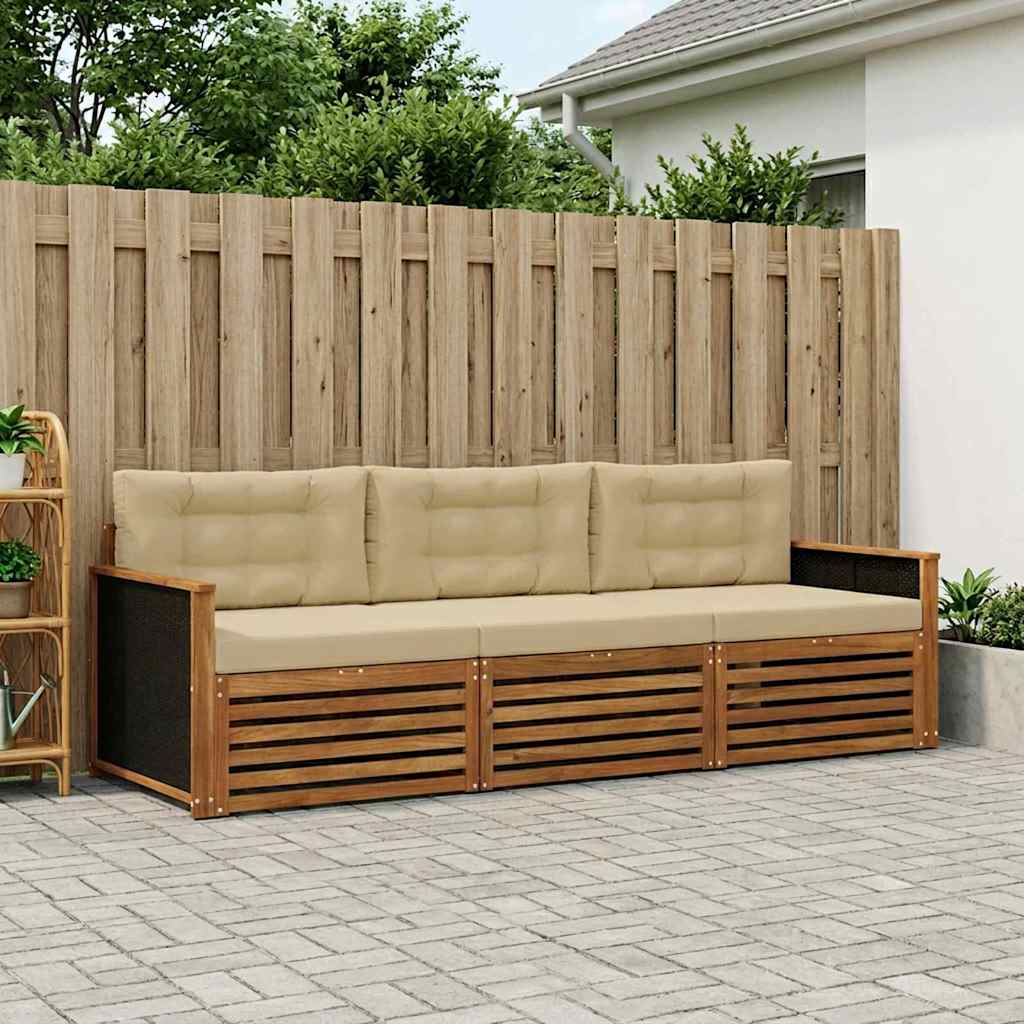 Conjunto de sofás de exterior 3 pcs Blanco