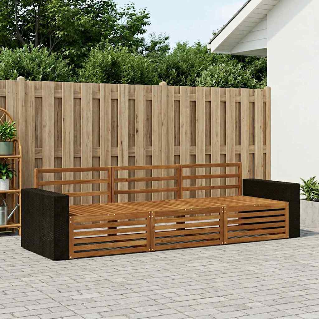 Conjunto de sofás de exterior 3 pcs Blanco