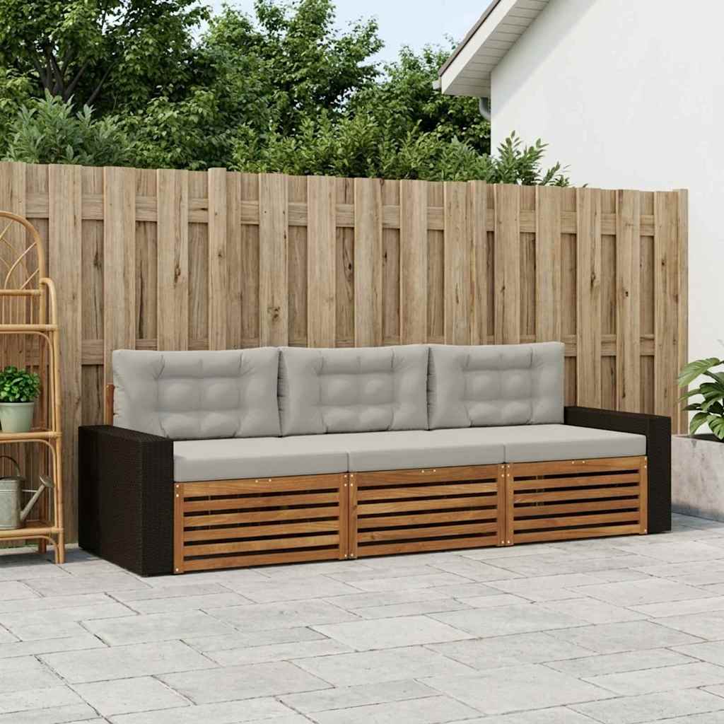 Conjunto de sofás de exterior 3 pcs Blanco