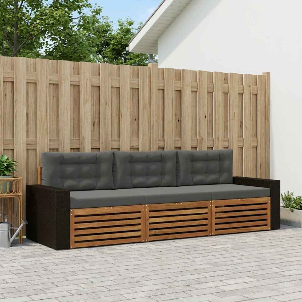 Conjunto de sofás de exterior 3 pcs Blanco