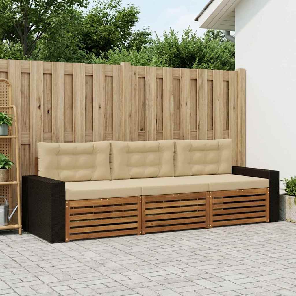 Conjunto de sofás de exterior 3 pcs Blanco