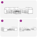 Conjunto de sofás de exterior 6 pcs Natural y Crema