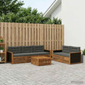 Conjunto de sofás de exterior 6 pcs Natural y Antracita