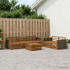 Conjunto de sofás de exterior 6 pcs Natural