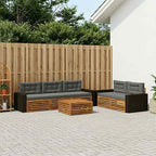 Conjunto de sofás de exterior 6 pcs Natural y Antracita