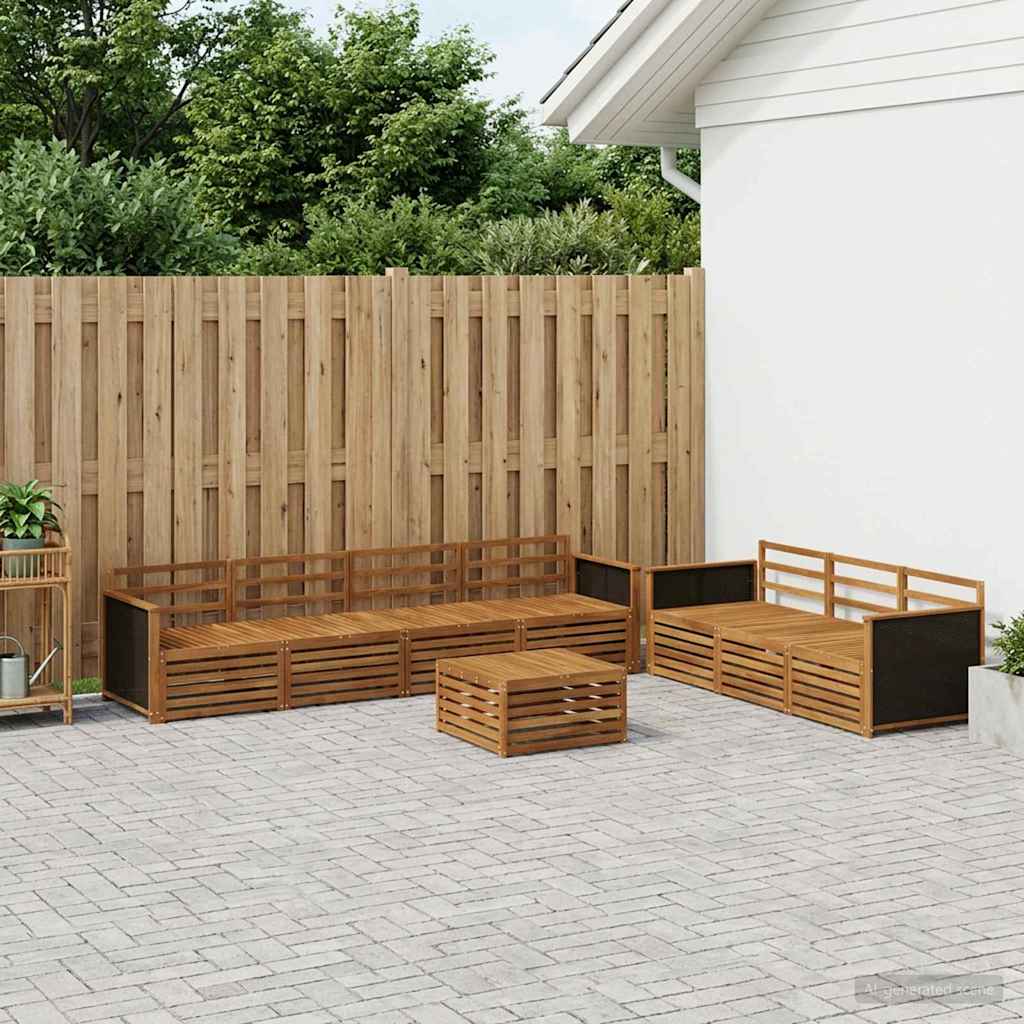 Conjunto de sofás de exterior 8 pcs Natural