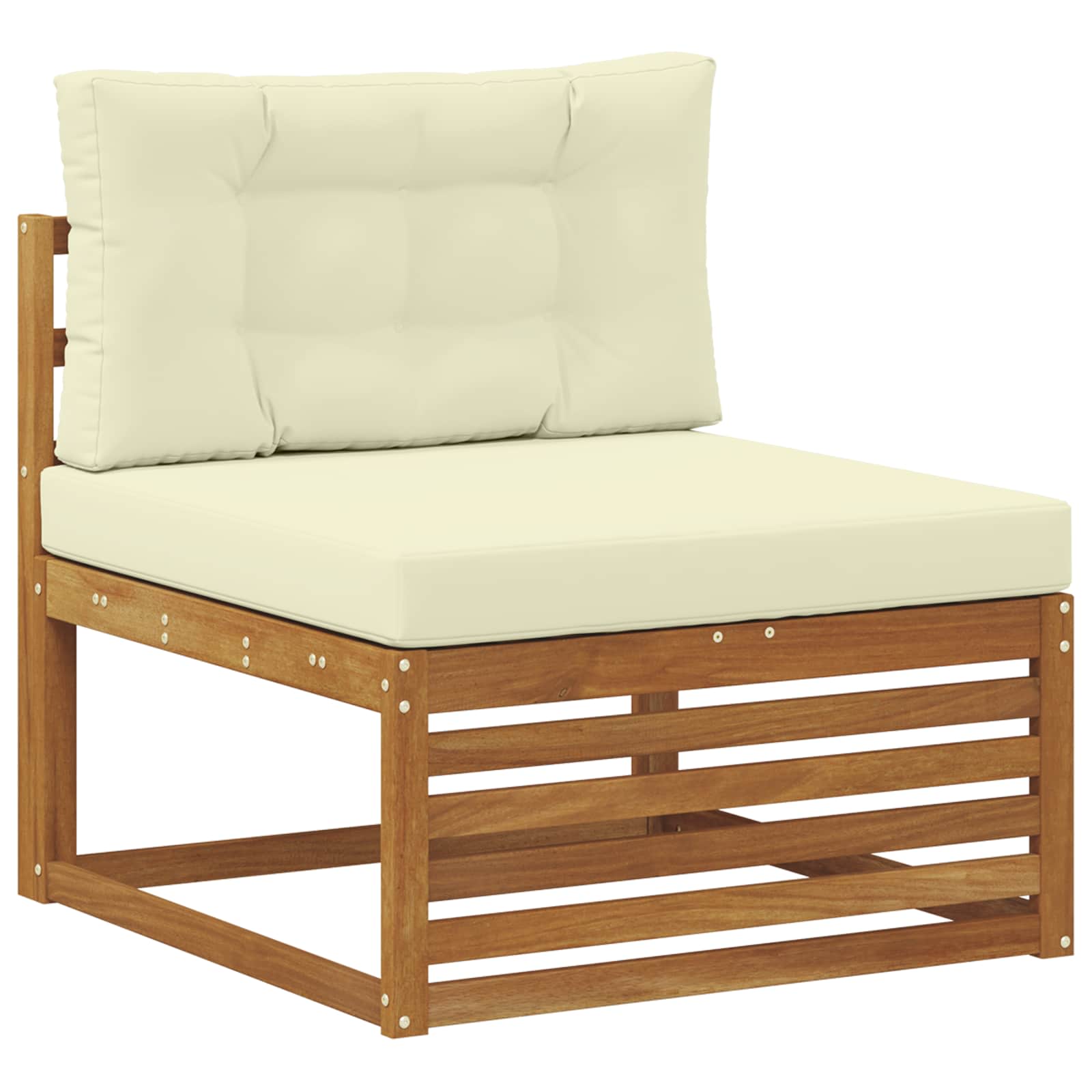 Conjunto de sofás de exterior 8 pcs Natural y Crema
