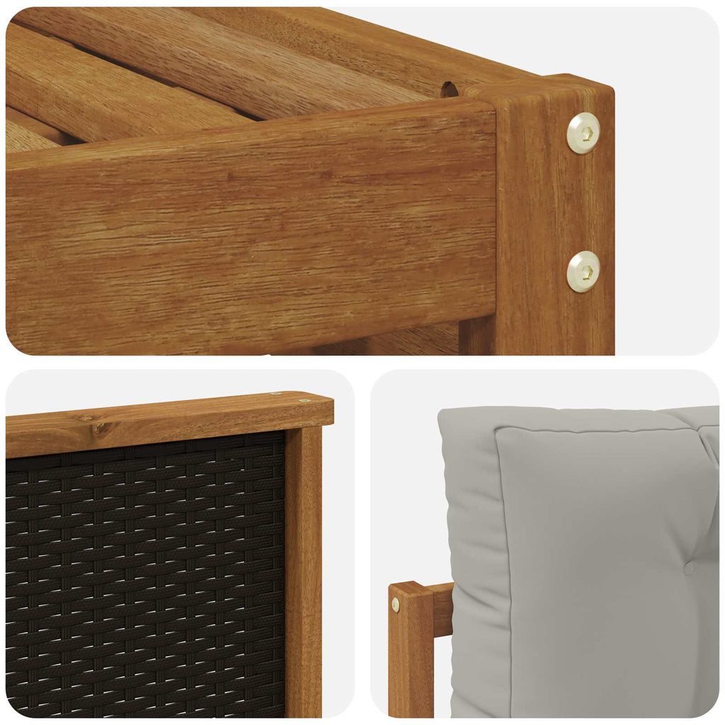 Conjunto de sofás de exterior 8 pcs Natural y Gris Claro