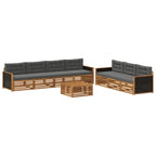 Conjunto de sofás de exterior 8 pcs Natural y Antracita