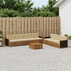 Conjunto de sofás de exterior 8 pcs Natural y Beige
