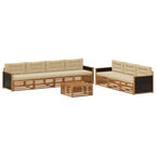 Conjunto de sofás de exterior 8 pcs Natural y Beige