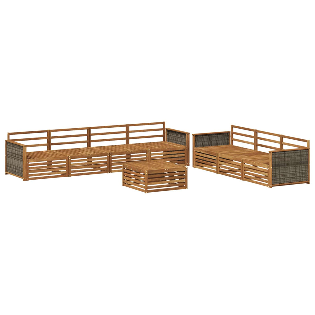 Conjunto de sofás de exterior 8 pcs Natural
