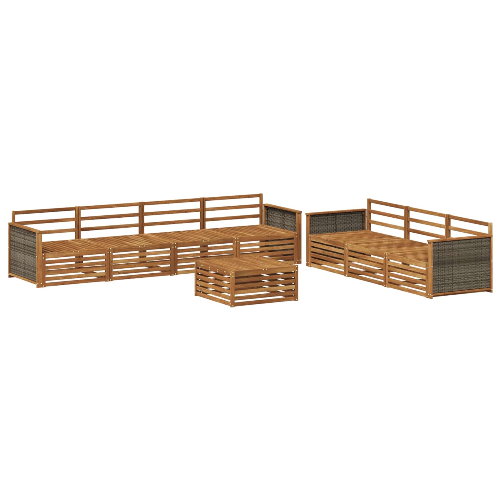 Conjunto de sofás de exterior 8 pcs Natural