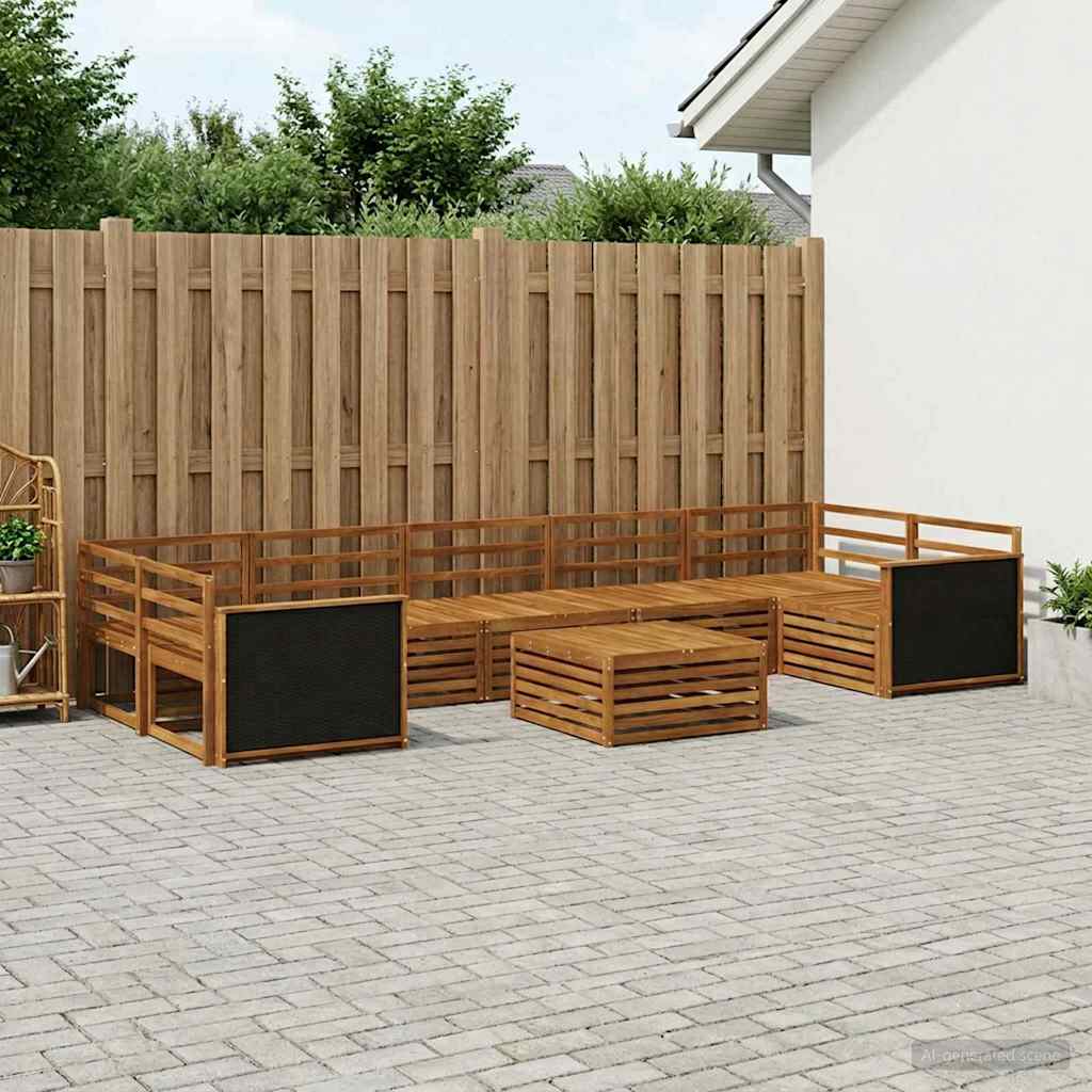 Conjunto de sofás de exterior 8 pcs Blanco y Antracita