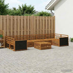 Conjunto de sofás de exterior 8 pcs Blanco y Antracita