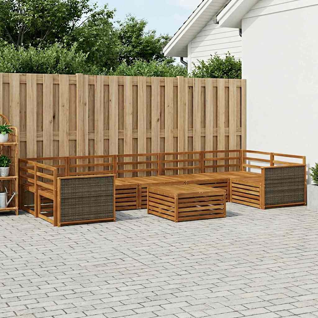 Conjunto de sofás de exterior 8 pcs Blanco y Antracita