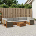 Conjunto de sofás de exterior 8 pcs Blanco y Antracita