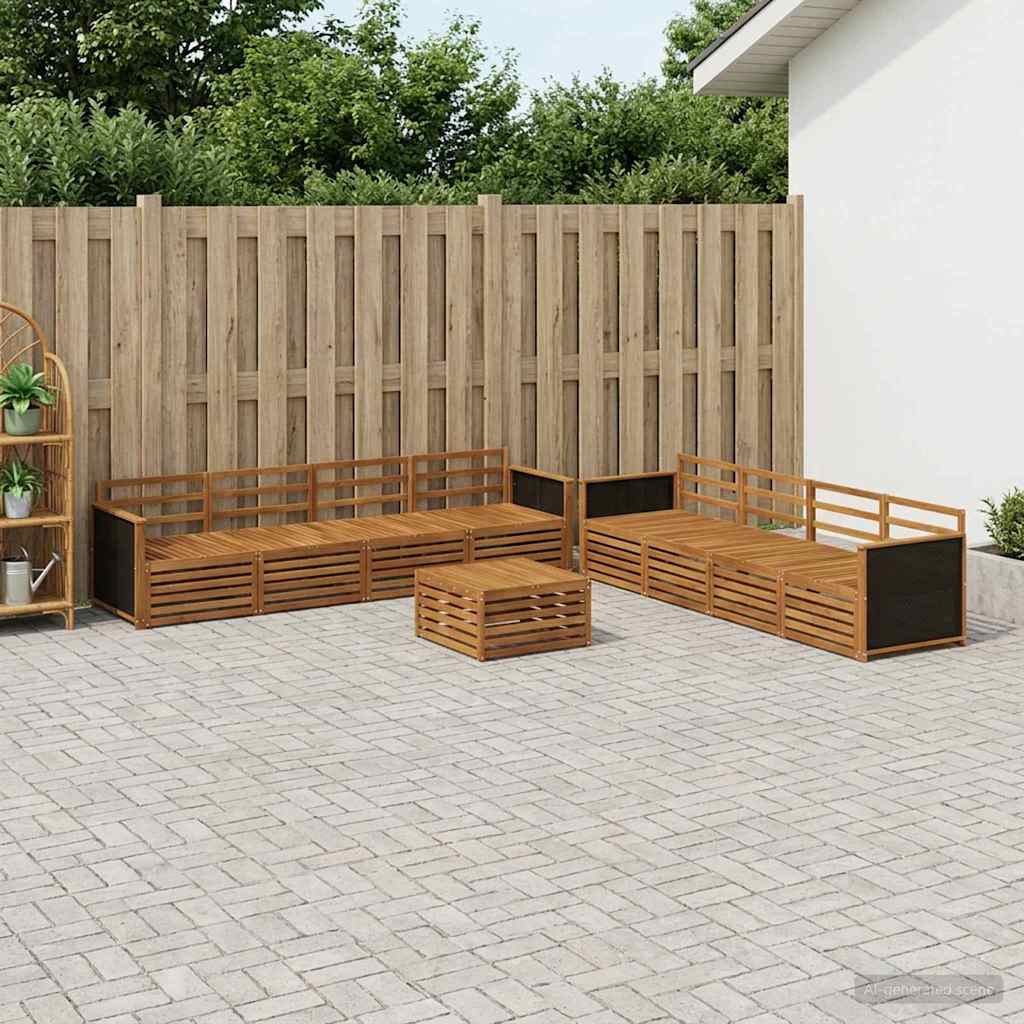 Conjunto de sofás de exterior 9 peças Branco 79 x 79 x 37 cm