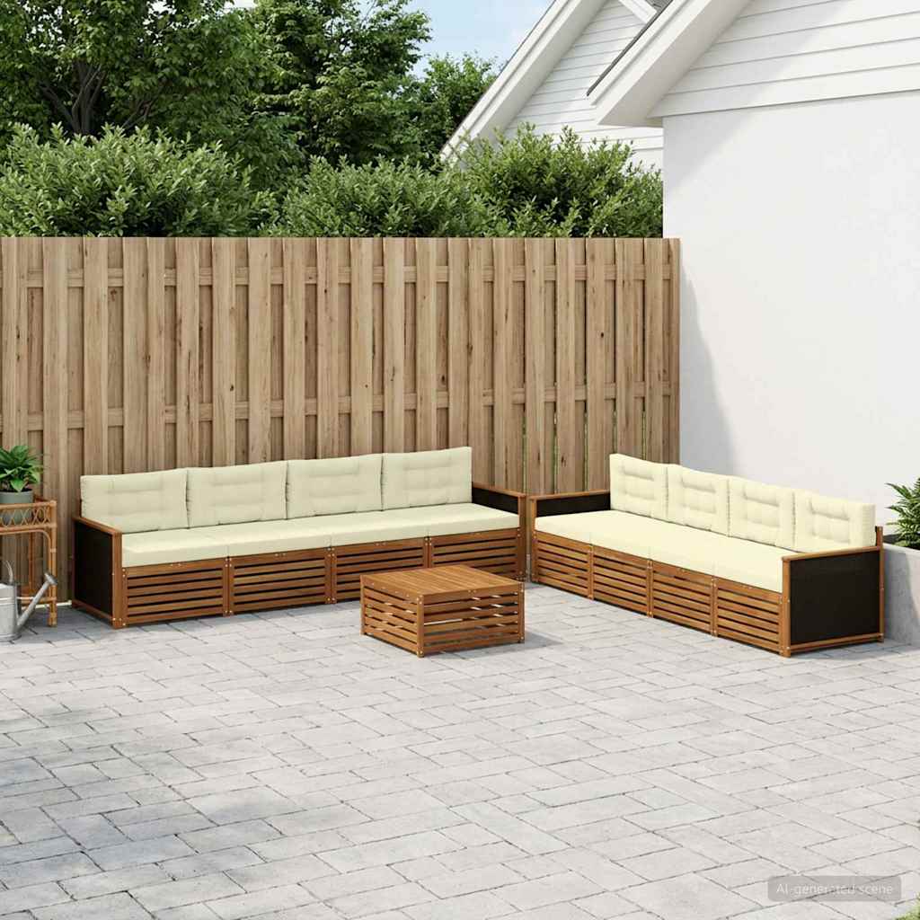Conjunto de sofás de exterior 9 peças Branco 79 x 79 x 37 cm
