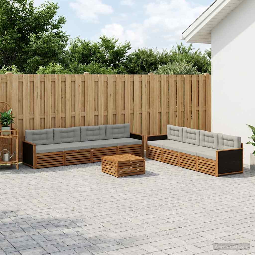 Conjunto de sofás de exterior 9 peças Branco 79 x 79 x 37 cm