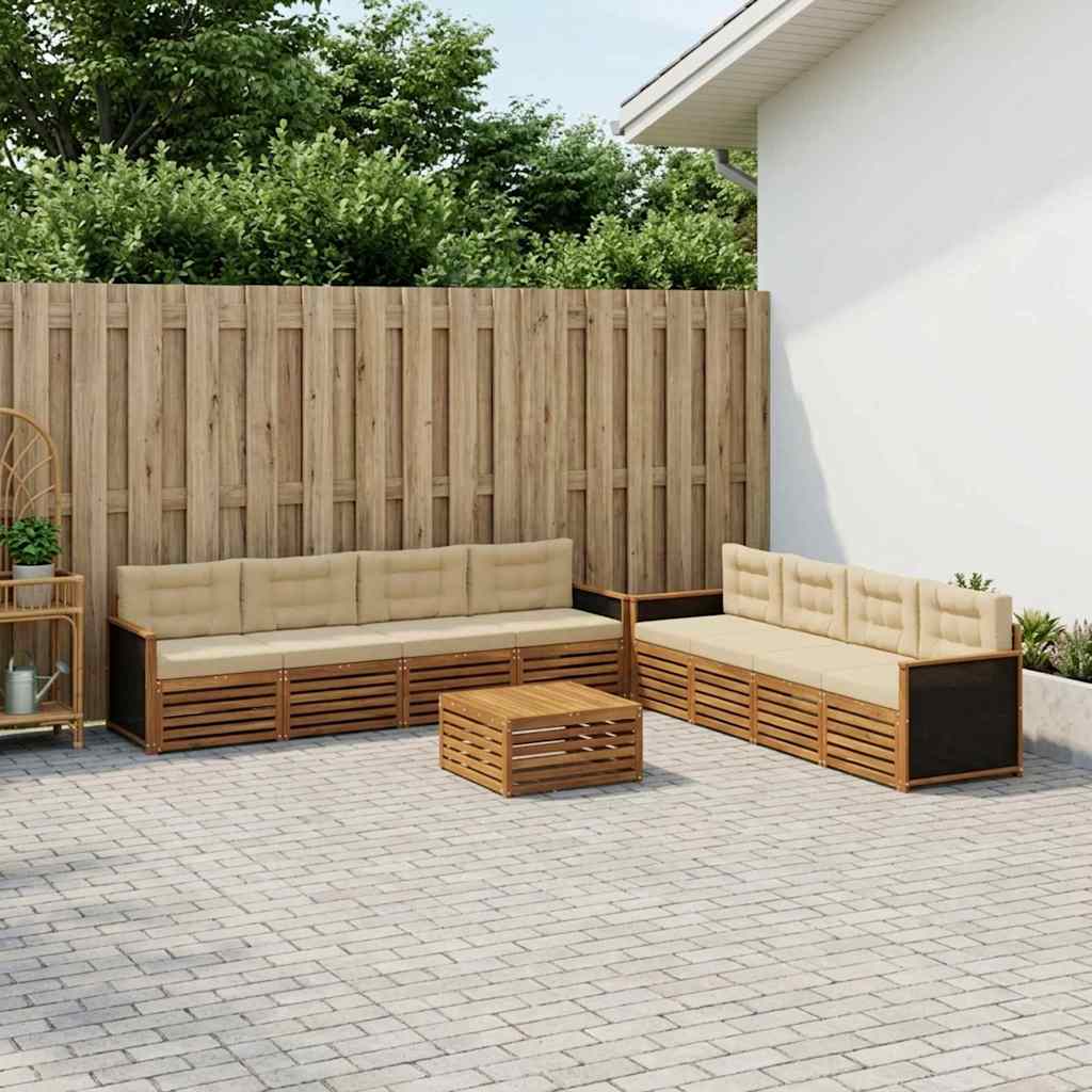 Conjunto de sofás de exterior 9 peças Branco 79 x 79 x 37 cm