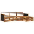 Conjunto de sofás de exterior 4 pcs Natural