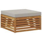 Conjunto de sofás de exterior 4 pcs Natural y Gris Claro