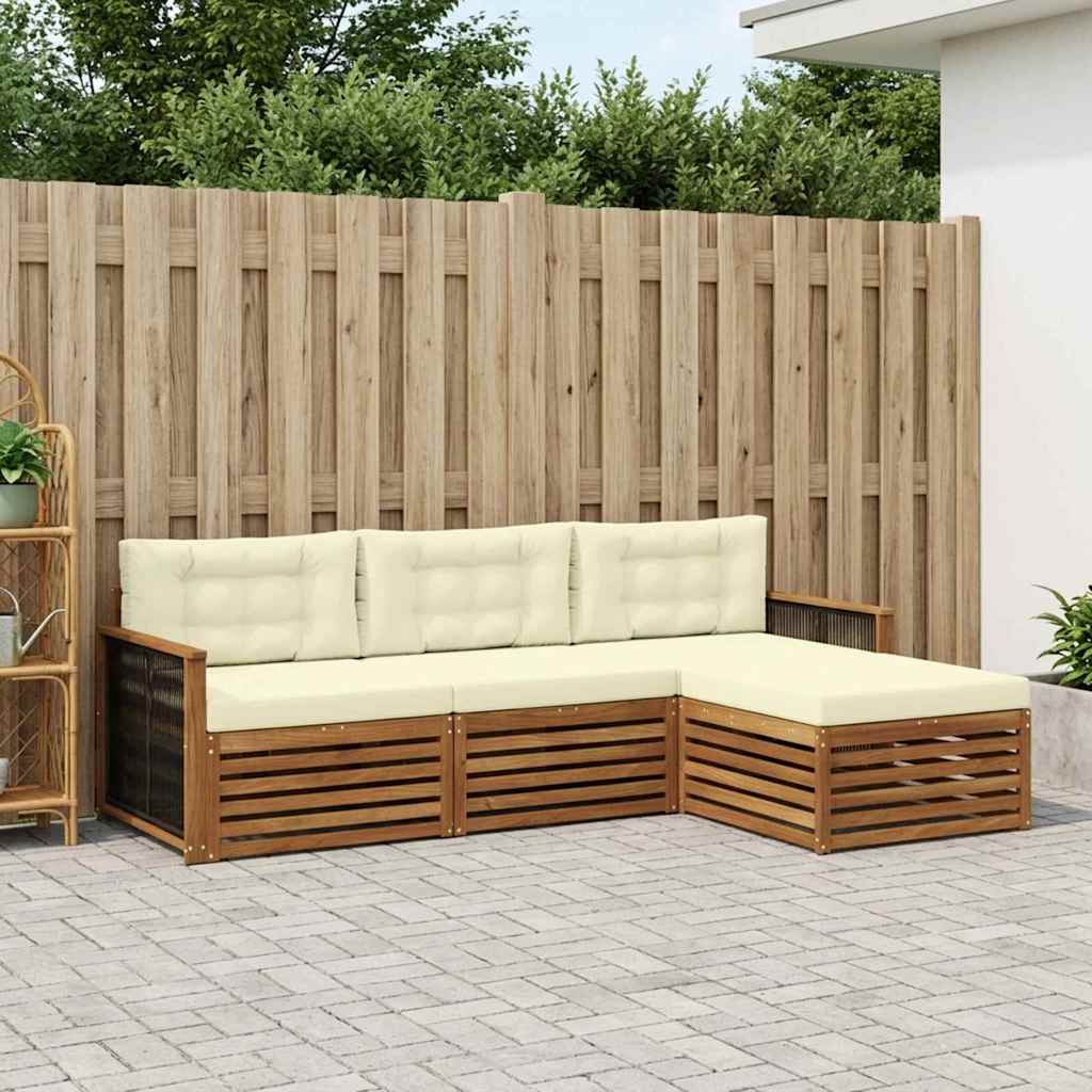 Conjunto de sofás de exterior con cojín Gris Natural y Claro